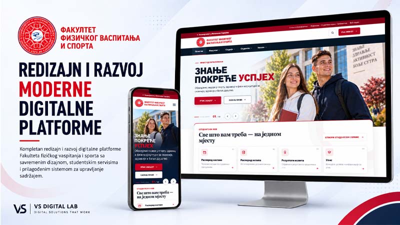 Redizajn i razvoj digitalne platforme Fakulteta fizičkog vaspitanja i sporta
